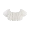 Autumn Off Shoulder Broderie Top – White