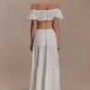 Autumn Off Shoulder Broderie Top – White