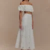 Autumn Off Shoulder Broderie Top – White