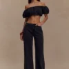 Autumn Off Shoulder Bubble Top – Black Autumn Off Shoulder Bubble Top – Black