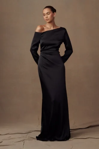 Avery Long Sleeve Maxi Dress – Black