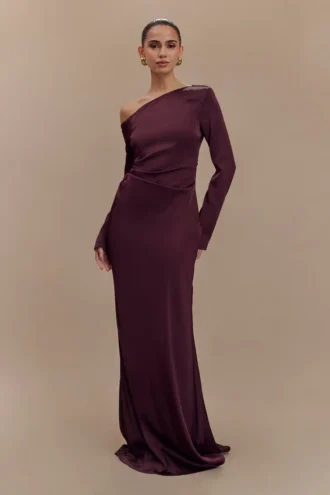 Avery Long Sleeve Maxi Dress – Plum