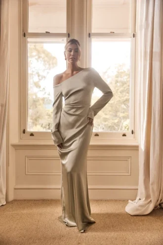 Avery Long Sleeve Maxi Dress – Sage