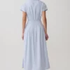 Aysha Buttoned Linen Midi Dress – Cornflower Blue Aysha Buttoned Linen Midi Dress – Cornflower Blue