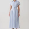 Aysha Buttoned Linen Midi Dress – Cornflower Blue Aysha Buttoned Linen Midi Dress – Cornflower Blue