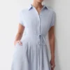 Aysha Buttoned Linen Midi Dress – Cornflower Blue Aysha Buttoned Linen Midi Dress – Cornflower Blue