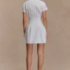 Aysha Buttoned Linen Mini Dress – White