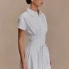 Aysha Buttoned Linen Mini Dress – White