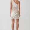 Barker Hand Crochet Knit Mini Dress – White