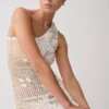 Barker Hand Crochet Knit Mini Dress – White