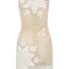 Barker Hand Crochet Knit Mini Dress – White