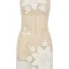 Barker Hand Crochet Knit Mini Dress – White