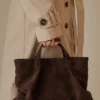 Baylor Faux Suede Bag – Chocolate