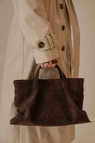 Baylor Faux Suede Bag – Chocolate Baylor Faux Suede Bag – Chocolate