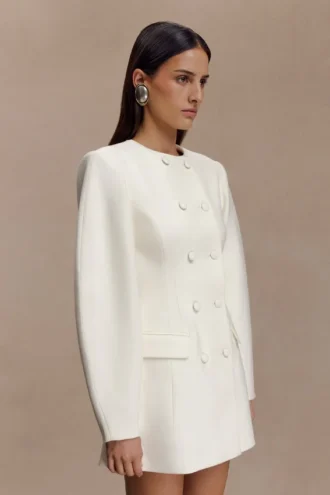 Beatrice Blazer Mini Dress – Ivory