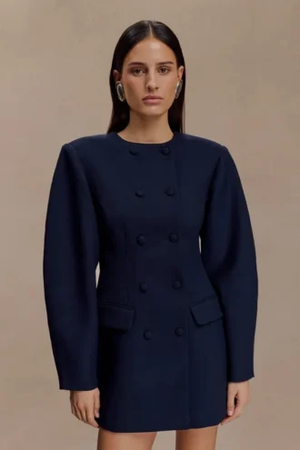 Beatrice Blazer Mini Dress – Navy