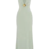 Beck Plunge Maxi Dress With Floral Hardware – Basil