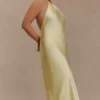 Bella Satin Halter Maxi Dress – Lemon Bella Satin Halter Maxi Dress – Lemon
