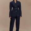 Bellamy Cinched Blazer – Dark Navy