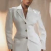 Bellamy Cinched Blazer – Ivory