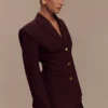 Bellamy Cinched Blazer – Mahogany Bellamy Cinched Blazer – Mahogany