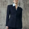 Bellamy Cinched Blazer – Navy Pinstripe Bellamy Cinched Blazer – Navy Pinstripe