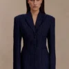 Bellamy Cinched Blazer – Navy Pinstripe Bellamy Cinched Blazer – Navy Pinstripe