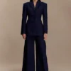 Jacqueline Pleated Wide Leg Pants – Navy Pinstripe Jacqueline Pleated Wide Leg Pants – Navy Pinstripe