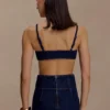 Belle Denim Cropped Bralette – Indigo Blue Belle Denim Cropped Bralette – Indigo Blue
