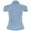 Bently Short Sleeve Denim Top – Washed Light Blue Bently Short Sleeve Denim Top – Washed Light Blue