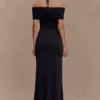 Bernadina Mesh And Slinky Halter Maxi Dress – Black Bernadina Mesh And Slinky Halter Maxi Dress – Black