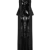Bertie Sequin Peplum Halter Maxi Dress – Black Bertie Sequin Peplum Halter Maxi Dress – Black