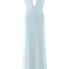 Beryl Slinky Maxi Dress With Pearls – Pale Blue