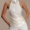 Bianca Satin Halter Top – Ivory Bianca Satin Halter Top – Ivory