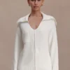 Bianka V Neck Knit Jumper – Off White