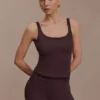 Blanca Stretch Crepe Cami Top – Chocolate