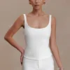 Blanca Stretch Crepe Cami Top – White