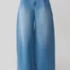 Bobby Oversized Jean With Front Pleat – Summer Blue Bobby Oversized Jean With Front Pleat – Summer Blue
