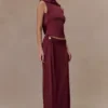 Bridget Slinky Cowl Back Top – Burgundy