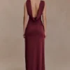 Bridget Slinky Cowl Back Top – Burgundy