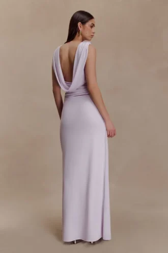 Bridget Slinky Maxi Skirt With Hardware – Dusty Lilac Bridget Slinky Maxi Skirt With Hardware – Dusty Lilac