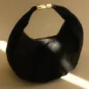 Bristol Croissant Leather Shoulder Bag – Black