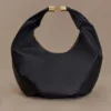Bristol Croissant Leather Shoulder Bag – Black