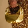Bristol Mini Croissant Leather Bag – Gold