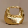 Bristol Mini Croissant Leather Bag – Gold
