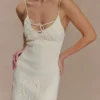 Brullo Embroidery Knit Mini Dress – Ivory