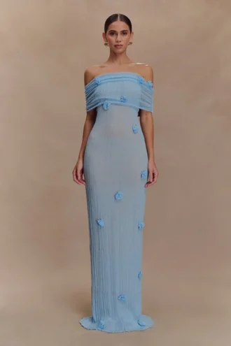 Brynn Orchid Knit Maxi Dress – Baby Blue