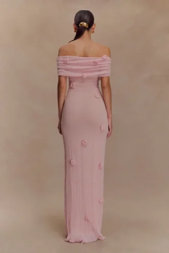 Brynn Orchid Knit Maxi Dress – Pastel Pink