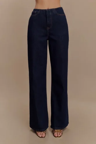 Caitlin Mid Rise Denim Jeans – Indigo Blue