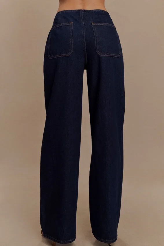 Caitlin Mid Rise Denim Jeans – Indigo Blue Caitlin Mid Rise Denim Jeans – Indigo Blue